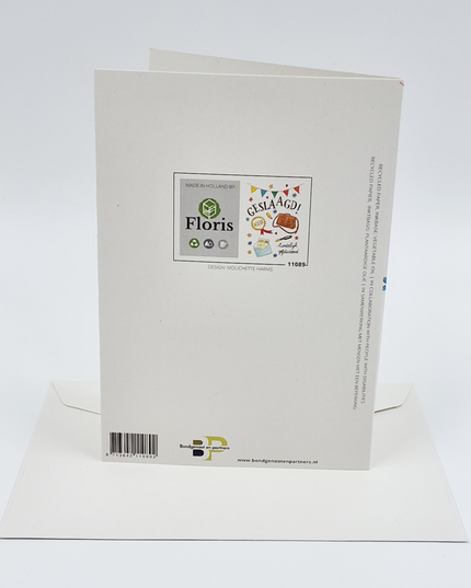 Wenskaart schooltas, geslaagd