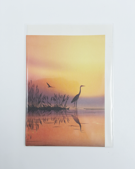 Wenskaart condoleance ondergaande zon