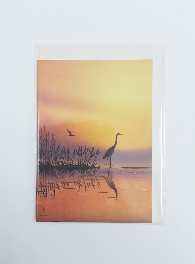 Wenskaart condoleance ondergaande zon