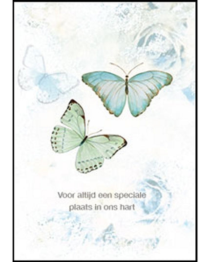 Wenskaart condoleance vlinders, voor altijd …