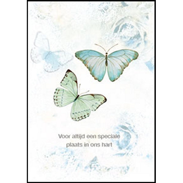 Wenskaart condoleance vlinders, voor altijd …