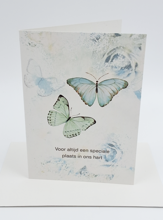 Wenskaart condoleance vlinders, voor altijd … (F11096)
