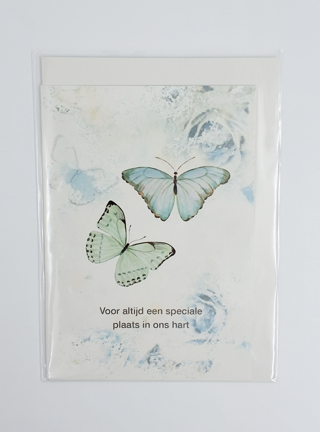 Wenskaart condoleance vlinders, voor altijd … (F11096)