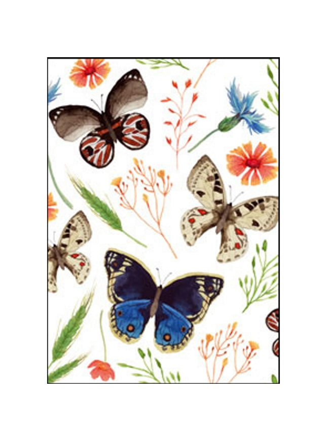 Wenskaart vlinder, bloem