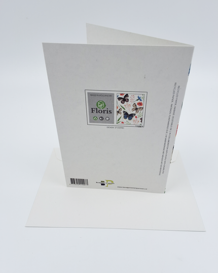 Wenskaart vlinder, bloem