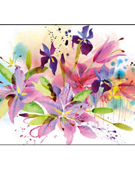 Wenskaart modern boeket