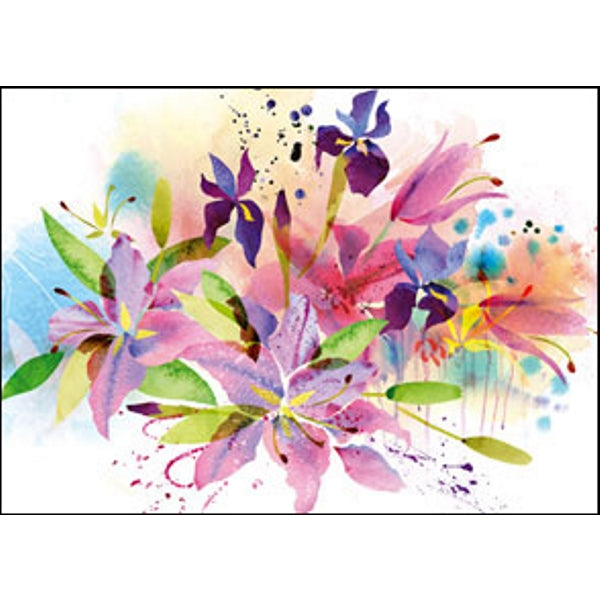 Wenskaart modern boeket