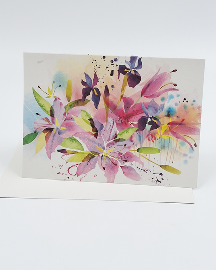 Wenskaart modern boeket