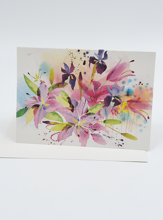 Wenskaart modern boeket