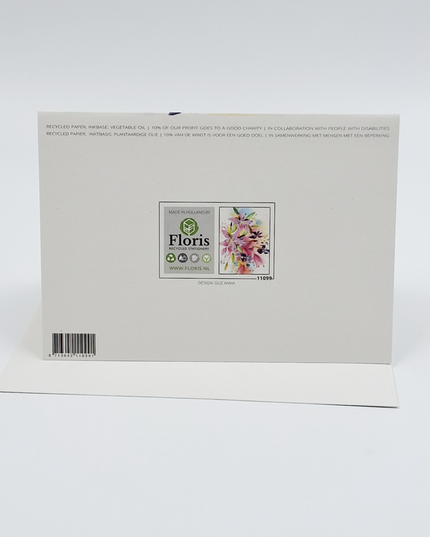 Wenskaart modern boeket