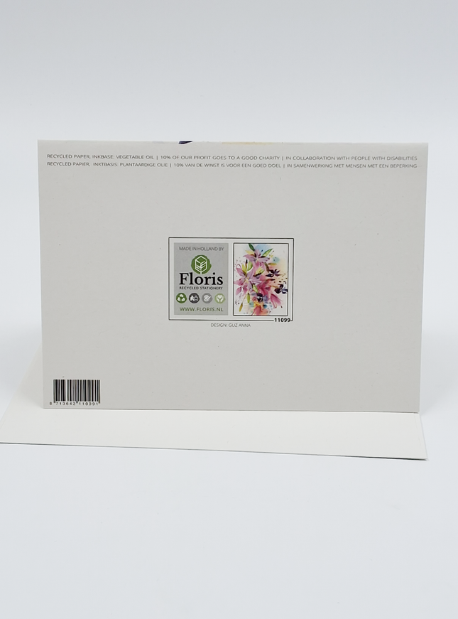 Wenskaart modern boeket