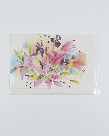 Wenskaart modern boeket