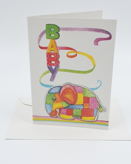 Wenskaart olifant baby