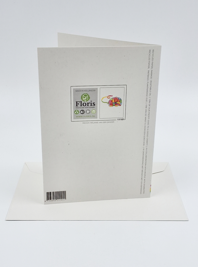 Wenskaart olifant baby