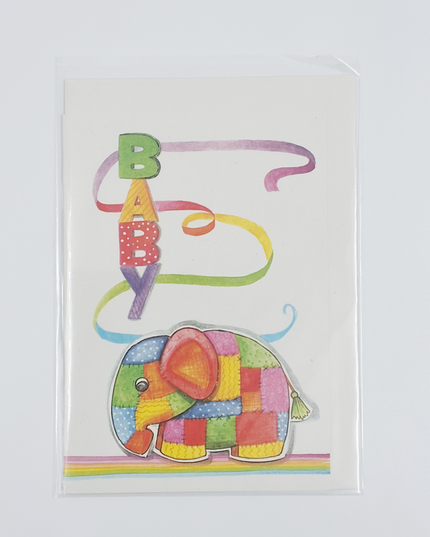 Wenskaart olifant baby