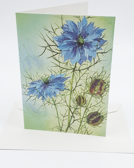 Wenskaart juffertje in 't groen