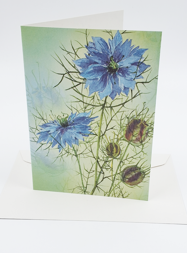 Wenskaart juffertje in 't groen