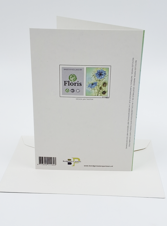 Wenskaart juffertje in 't groen