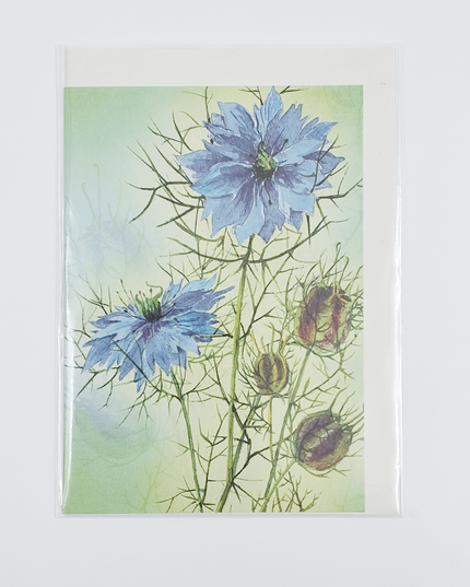 Wenskaart juffertje in 't groen