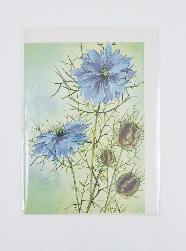 Wenskaart juffertje in 't groen