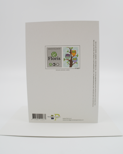 Wenskaart Uilen op een boom