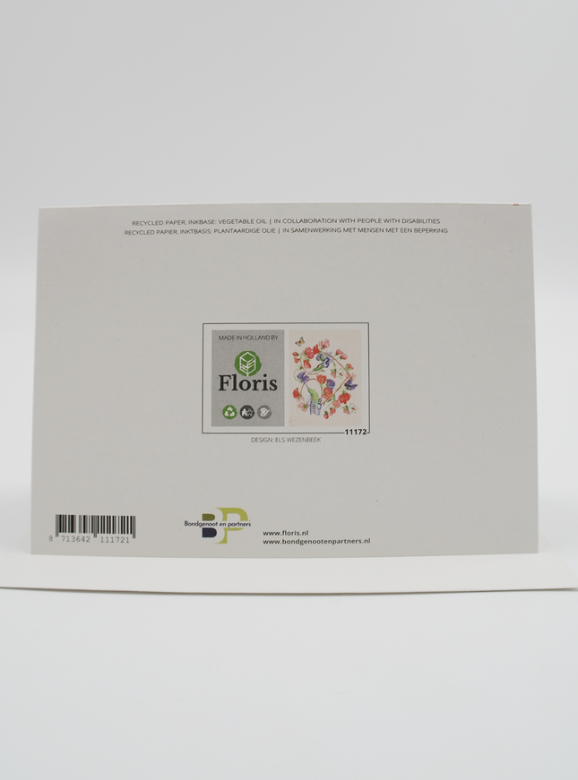 Wenskaart Bloemen en vogels