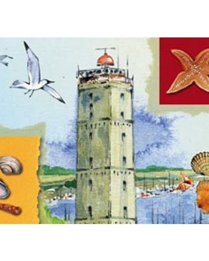 wenskaart vuurtoren, zeester