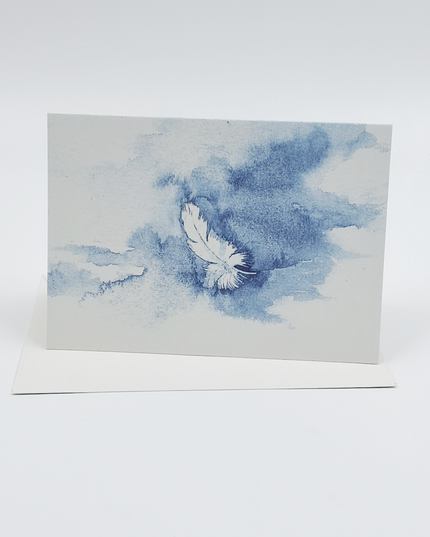 Wenskaart veertje condoleance