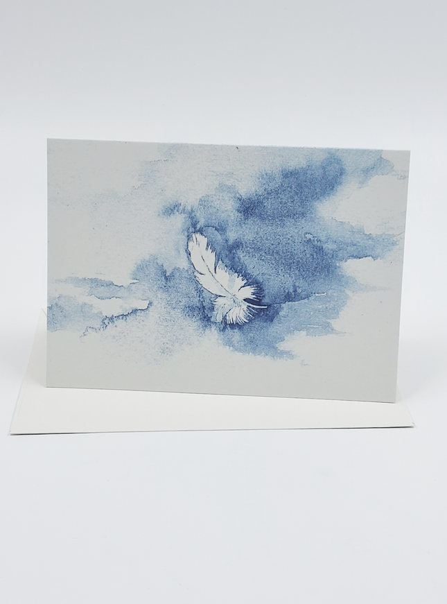 Wenskaart veertje condoleance