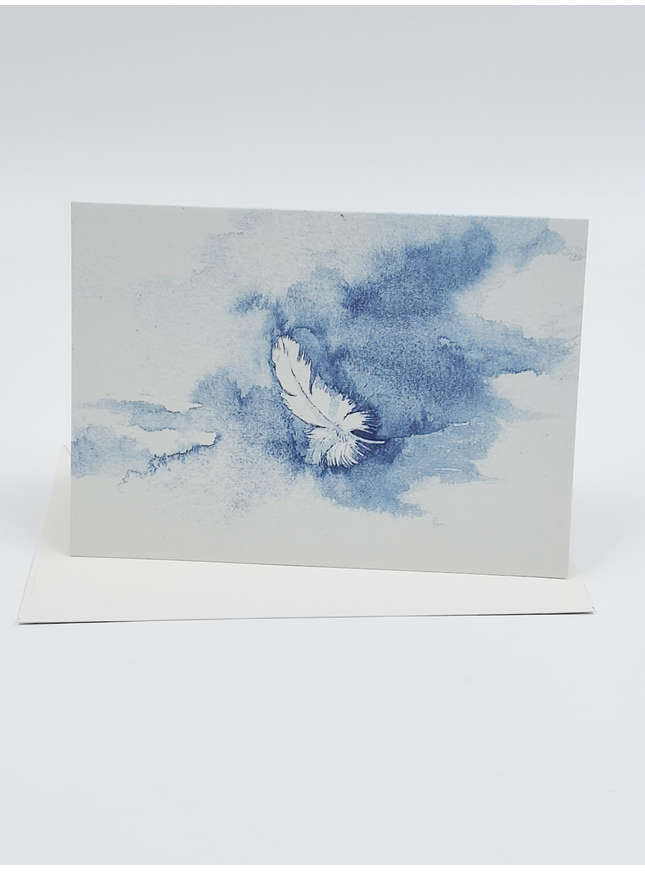 Wenskaart veertje condoleance