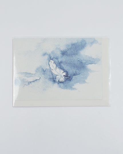 Wenskaart veertje condoleance