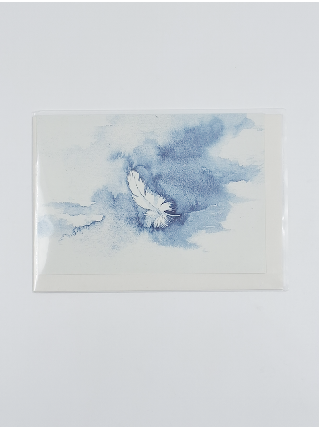 Wenskaart veertje condoleance