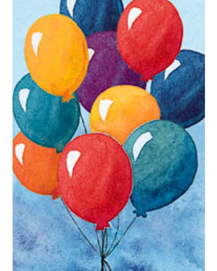 Wenskaart ballonnen verjaardag