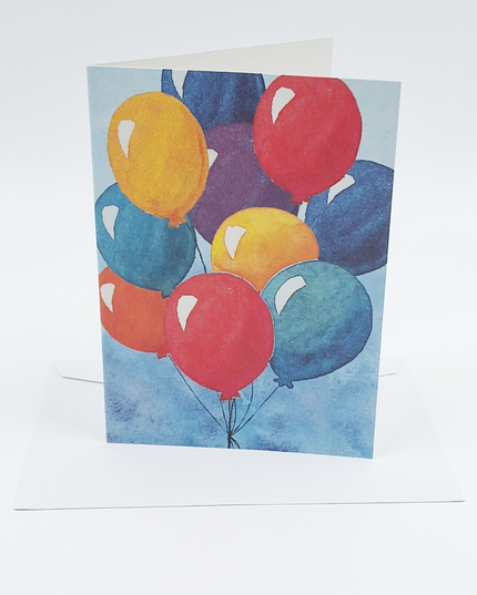 Wenskaart ballonnen verjaardag