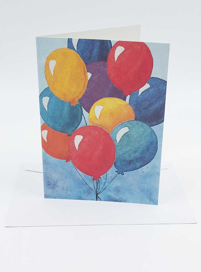 Wenskaart ballonnen verjaardag