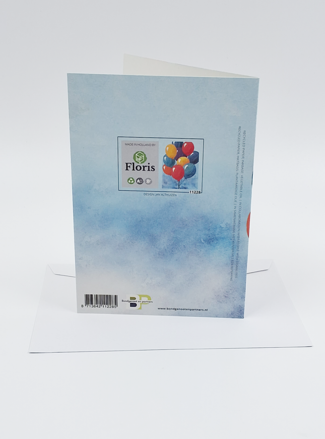 Wenskaart ballonnen verjaardag