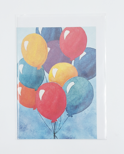 Wenskaart ballonnen verjaardag