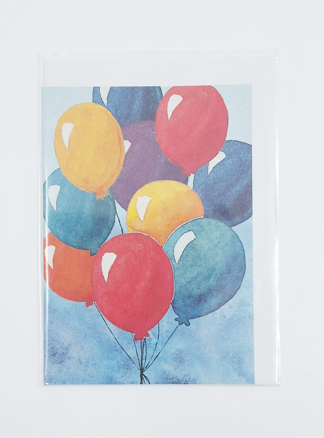 Wenskaart ballonnen verjaardag