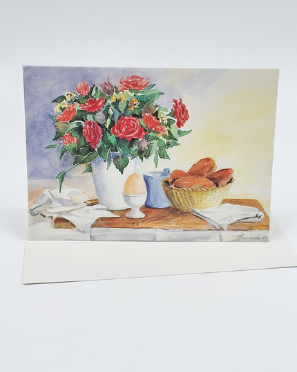 Wenskaart ontbijt met bloemen