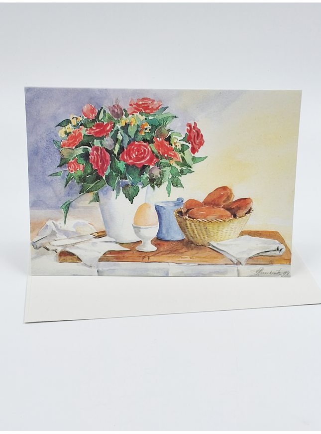 Breakfast card with flowers