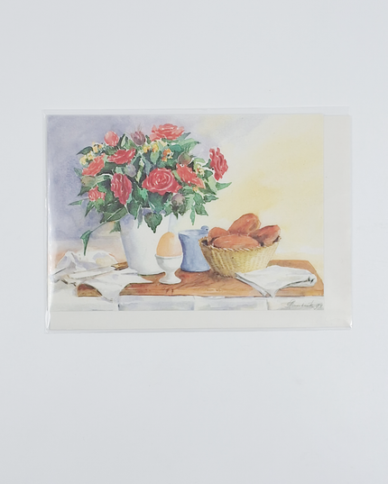 Wenskaart ontbijt met bloemen