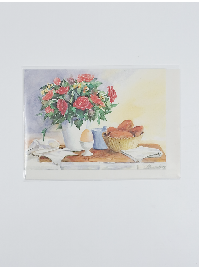 Breakfast card with flowers