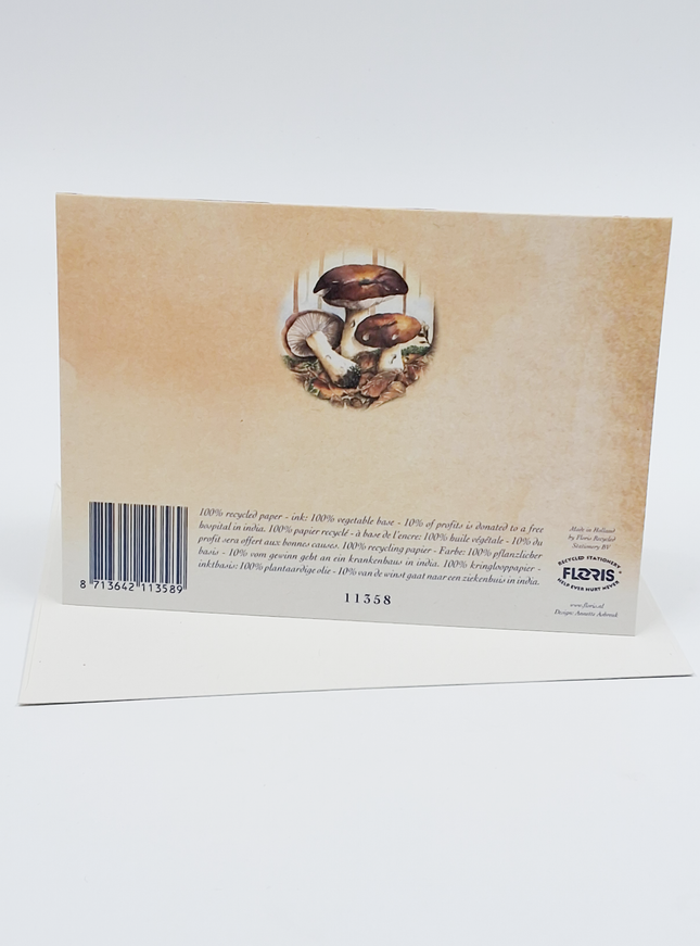Wenskaart bruine paddestoelen