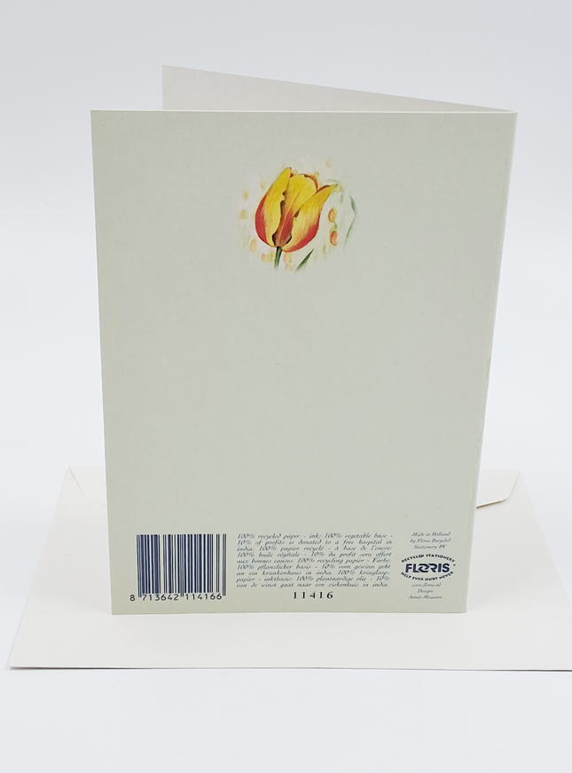 Wenskaart tulpen klompen