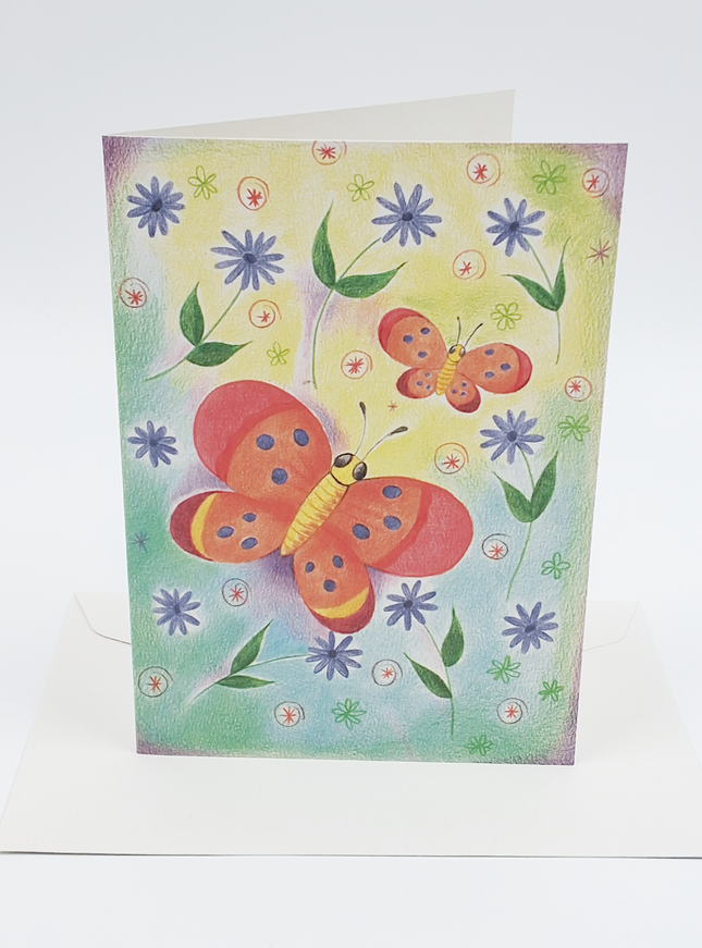 Wenskaart vlinders Jeanine