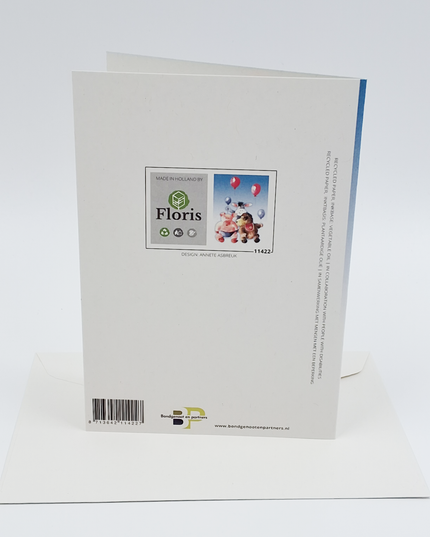 Wenskaart dieren ballon