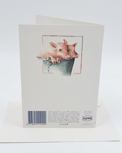 Wenskaart twee biggetjes