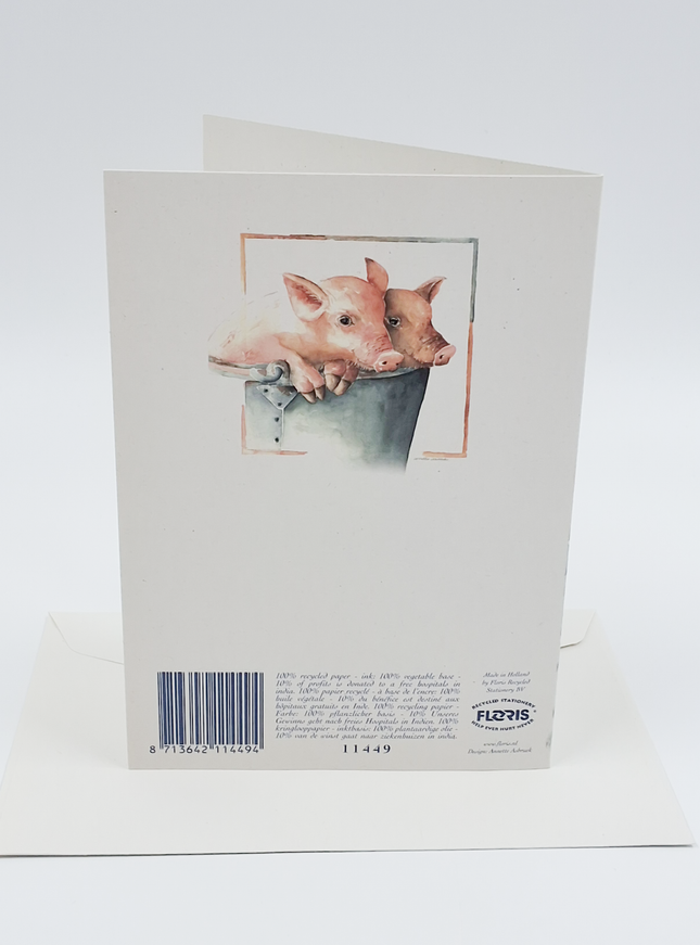 Wenskaart twee biggetjes