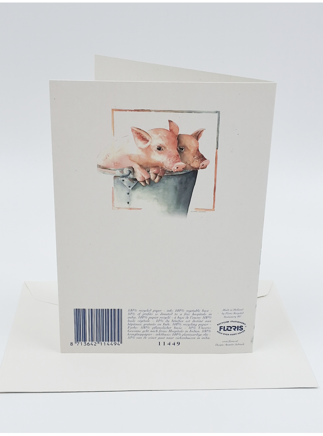 Wenskaart twee biggetjes