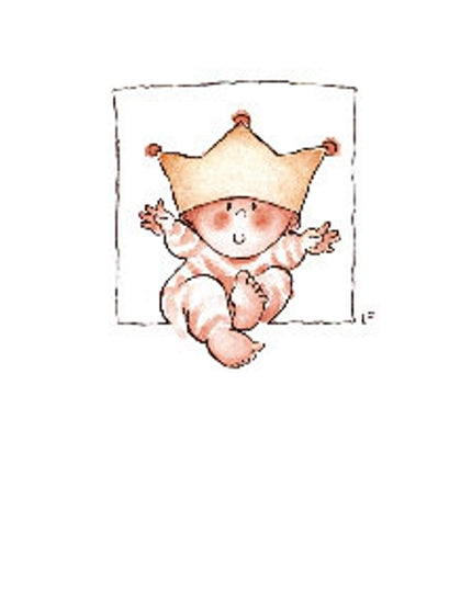 Wenskaart baby kroon